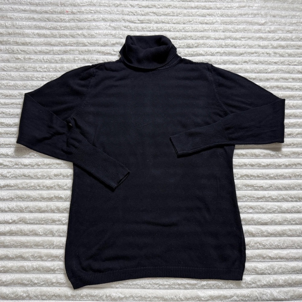 Worthington Black Turtleneck Pullover Knit Sweater M Long Sleeve Women